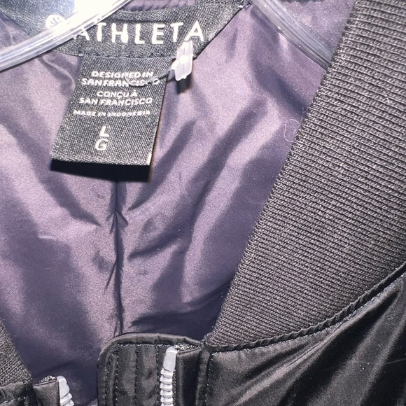 Women’s Sateen Black Bomber Jacket NWT Large - Picture 8 of 8